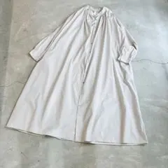 SO エスオー/フレアワンピース　Aライン　ギャザー　タック　グレー