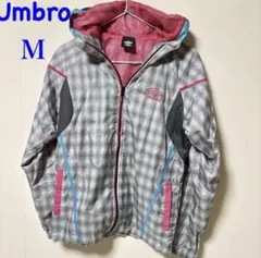 極美品Umbro チェック柄ナイロンパーカーMサイズウインドブレーカースポーツ