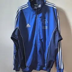 90s adidas トラックジャケット ブルー 刺繍ロゴ