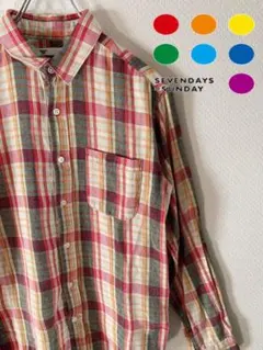 sevendays=sunday チェック ネルシャツ レディース&メンズ