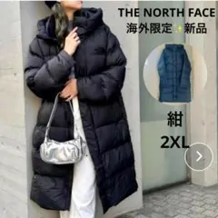 一番大きいサイズ 激カワ♡ノースフェイス ON BALLフードダウンコート 濃紺
