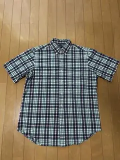 ラルフローレン 半袖シャツ　チェック柄 グリーン×ピンク CLASSIC FIT