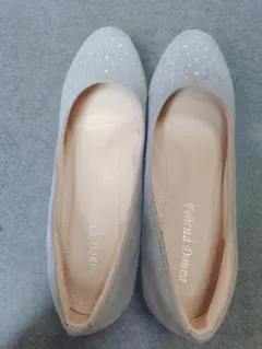 グレー ビジュー付きパンプス 24.5cm