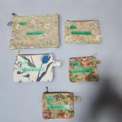 サイズ色々ポーチ5点セット【No.29】