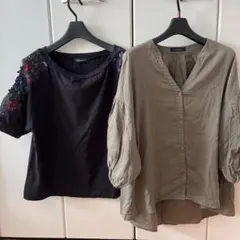 ジーナシス七分袖トップス2点