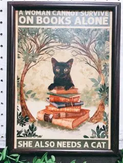 100:Study cats 読書感想文　受験用  本 猫　にゃんポスターアート