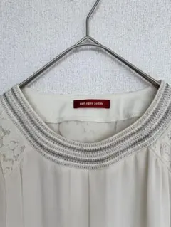 【美品】シースルブラウス　五分袖ブラウス