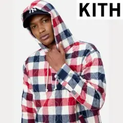新品　KITH　ほどよい暖さでとにかく軽い　クリーム×チェック高品質ジャケット