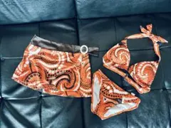 エイプリル 水着 3点セット オレンジ系　Mのサムネイル
