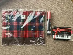 Piano Line 2wayトートバッグ チェック柄、色鉛筆、ポーチセット