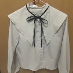 Hudson honey 大きな襟の長袖ブラウス