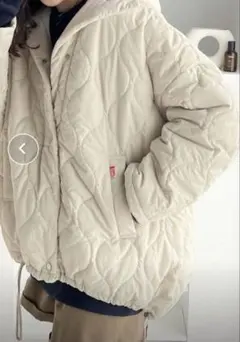 Java×クラシカルエルフ　キルティング中綿フード付きブルゾン　アイボリー　M