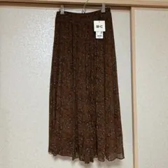 UNIQLO シフォンプリーツスカート S サイズ　ブラウン　新品タグ付き
