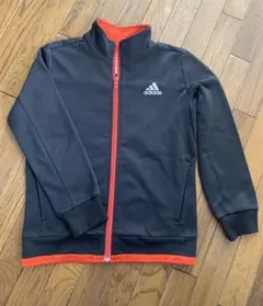 adidas ジャージ　130 黒/オレンジ