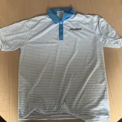 Cleveland Golf ポロシャツ LL 水色/白ストライプのサムネイル
