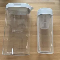 無印良品　ポット型浄水器 冷水筒 透明 1.1リットル 蓋付き 2個セットのサムネイル