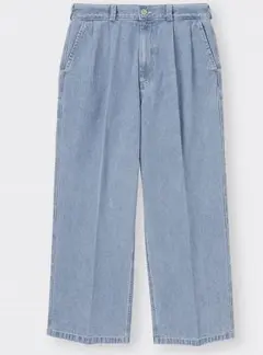 【専用】GU スーパーバギーデニムスラックス Mサイズ　ブルー　カジュアル