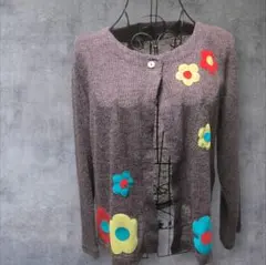 新品未使用 カーディガン　紫色　一つボタン　長袖　M〜Lサイズ