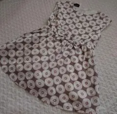 シアンシアン　花柄チュニックワンピースピンクグレー100