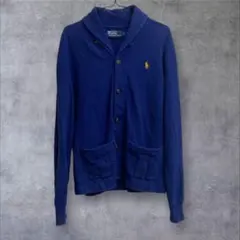 ラルフローレン スウェット カーディガン ロイヤルブルー ショールカラー S