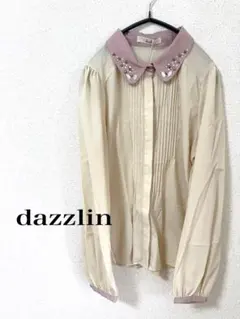 dazzlin ビジュー付き襟 ブラウス 長袖 アイボリーのサムネイル