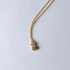 14kgf＊ゴールド テディベア チェーンネックレス ハンドメイド オリジナル