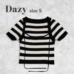 【美品】Dazy 半袖ボーダーリブニットトップス SHEIN