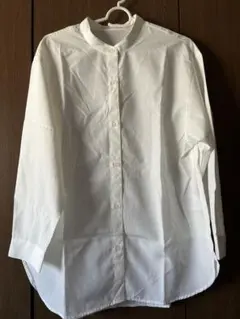 バンドカラー シャツ 長袖 ホワイト
