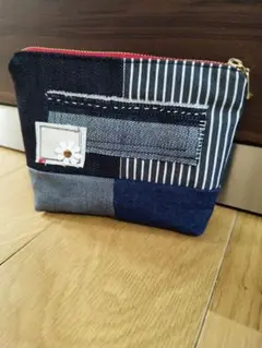 ハンドメイド　デニムポーチ