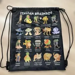 美品　イタリアンブレインロット　黒ナップザック おまけ付き