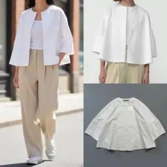 新品未使用✨セオリーリュクス Lush Linen Khloe Jacket 白のサムネイル