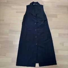 ユニクロ JWアンダーソン リネンブレンドラペルワンピース M