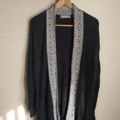 ナノ　nano　ロングカーディガン　ポケット付き　Mサイズ　ニット　グレー