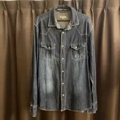 Natural Story デニムシャツ LLサイズ ダークブルー