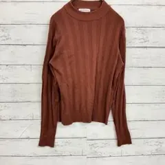 HEALTHY KAREN リブニット 茶 L ハイネック 秋冬 きれいめ✨