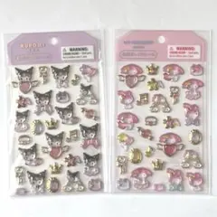 ［新品未使用］サンリオ 金箔ぷっくりシール クロミ＆マイメロディ 2種セットのサムネイル