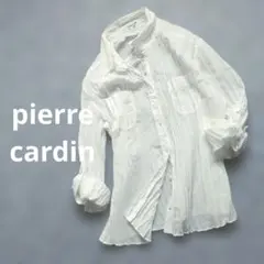 pierre cardin プリーツ加工 長袖シャツ ホワイト ヴィンテージのサムネイル