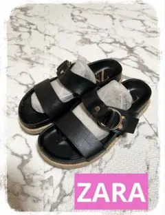 ☘️K2☘️ZARA レザーサンダル 37 24.0のサムネイル