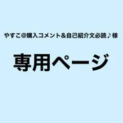 やすこ@購入コメント&自己紹介文必読♪ 様専用ページ