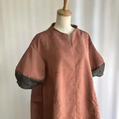 ◇SUNVALLEY◇花柄ジャガードドルマンプルオーバー ブラッドオレンジ 