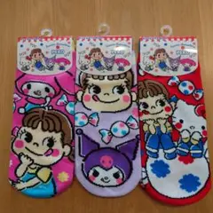 サンリオキャラクター✖️ペコちゃんソックス 3足セット22 〜24cm