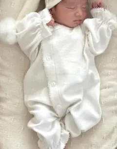 連休価格♡monbebe ❤ロンパース&ボンネット❤White♡newborn