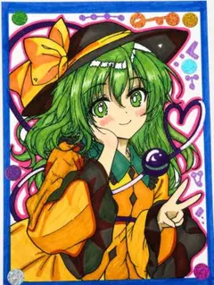東方Project 【古明地こいし】ファンアート　手描きイラスト　アナログ