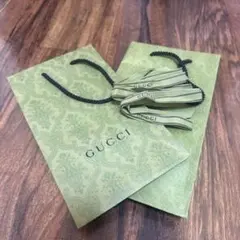GUCCI ショップ袋 ショッパー 2枚セット リボン付き
