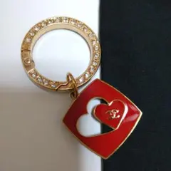 CHANEL黒巾着付き ハート チャーム (社外品)キーリング付きのサムネイル