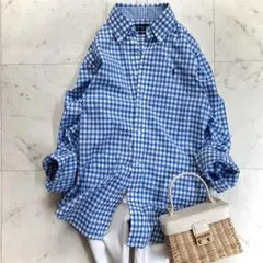 美品 ポロラルフローレン 上質 リネン リラックスフィット チェック