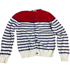 BEAMSBOY ストライプデザイン ボタン付きカーディガン　サイズBOY