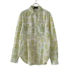 SPAZIO blu スパッツィオブルー （L）花柄 長袖シャツ/イタリア製