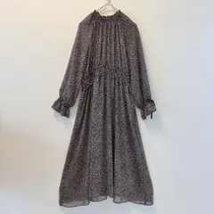 ミンクチェア mink chair ワンピース ロング レオパード柄 袖口リボン