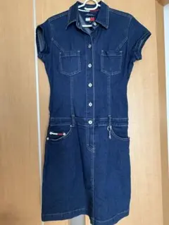 Tommy Jeans 半袖ダークデニムワンピース M